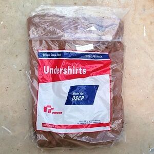 3 Brown Crew Neck Under Shirts